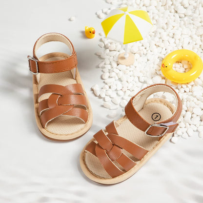 Kannior Infant Boys Girls Sandals Breathable Premium Baby Summer Outdoor Casual Beach Shoes Lightweight Toddler Flower Bowknot Anti Slip Rubber Sole Newborn Prewalker First Crib Shoes