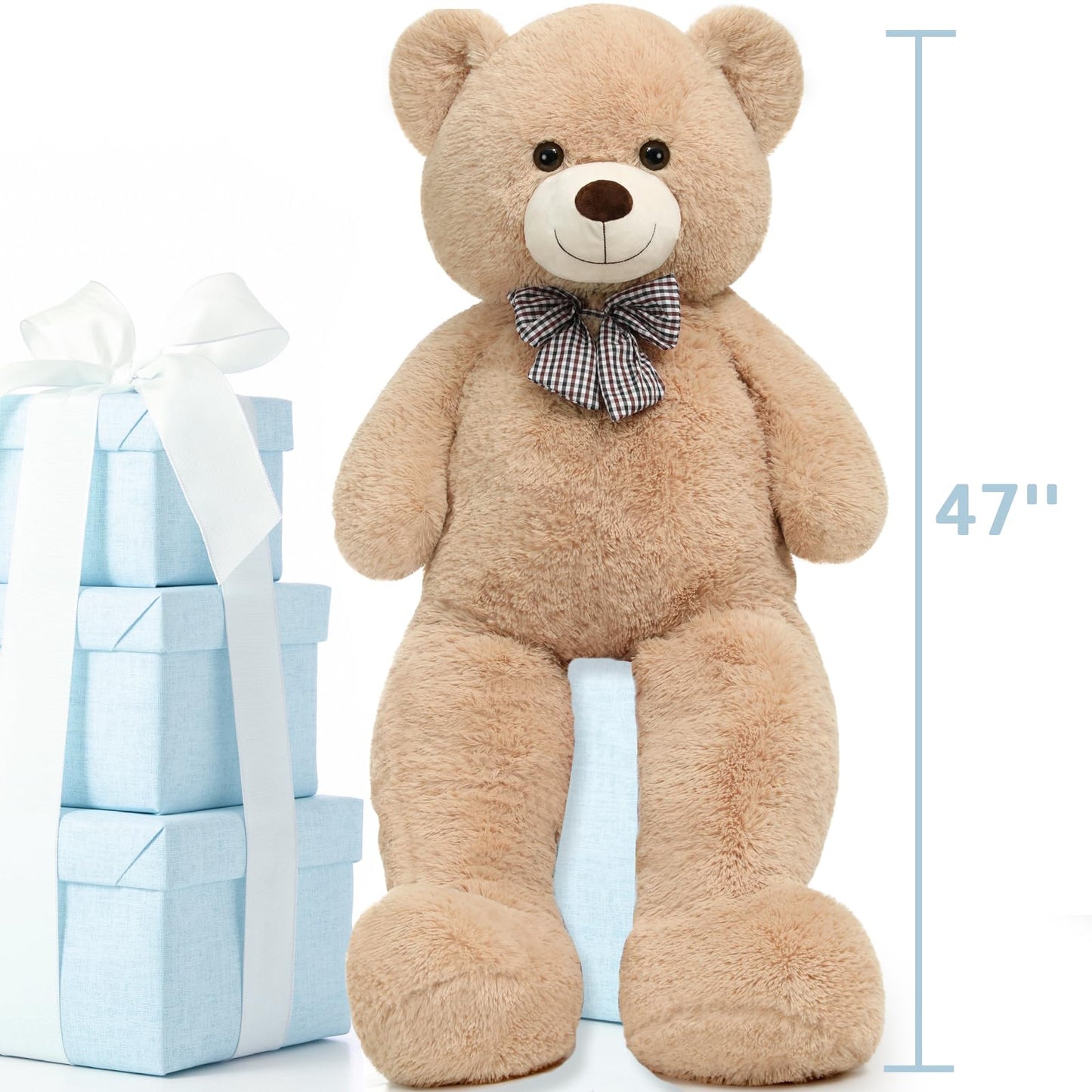 51 inch Big Teddy Bear Cute Giant Stuffed Animals Soft Plush Toy for Girlfriend Kids for Birthday Christmas Valentine's Day