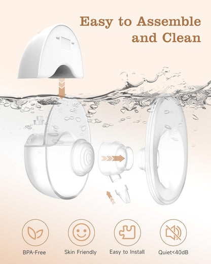 Electric Breast Pump Hands Free, Wearable Breast Pump with 4 Modes/12 Levels, Portable Painless Pumping, Adjustable Flange Sizes 19/21/24mm, Timer LCD Display Memory Function, 2 Pack White