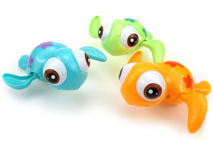 DUCKBOXX XX Wind-up Swimming Sea Turtles Bath Toy, No Battery Mold-Free Anti-Rust Interactive Montessori Toy for Kids 18M+ (Blue)
