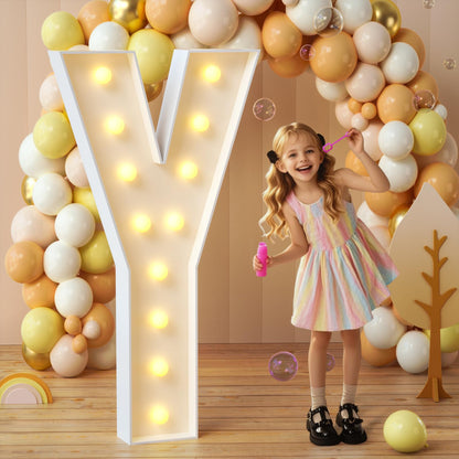 imprsv Marquee Light Up Letters, 3FT Mosaic Letters with Light for Baby Shower Graduation Party Decor, Large A for Engagement Wedding Party Decorations (Need to Assemble)