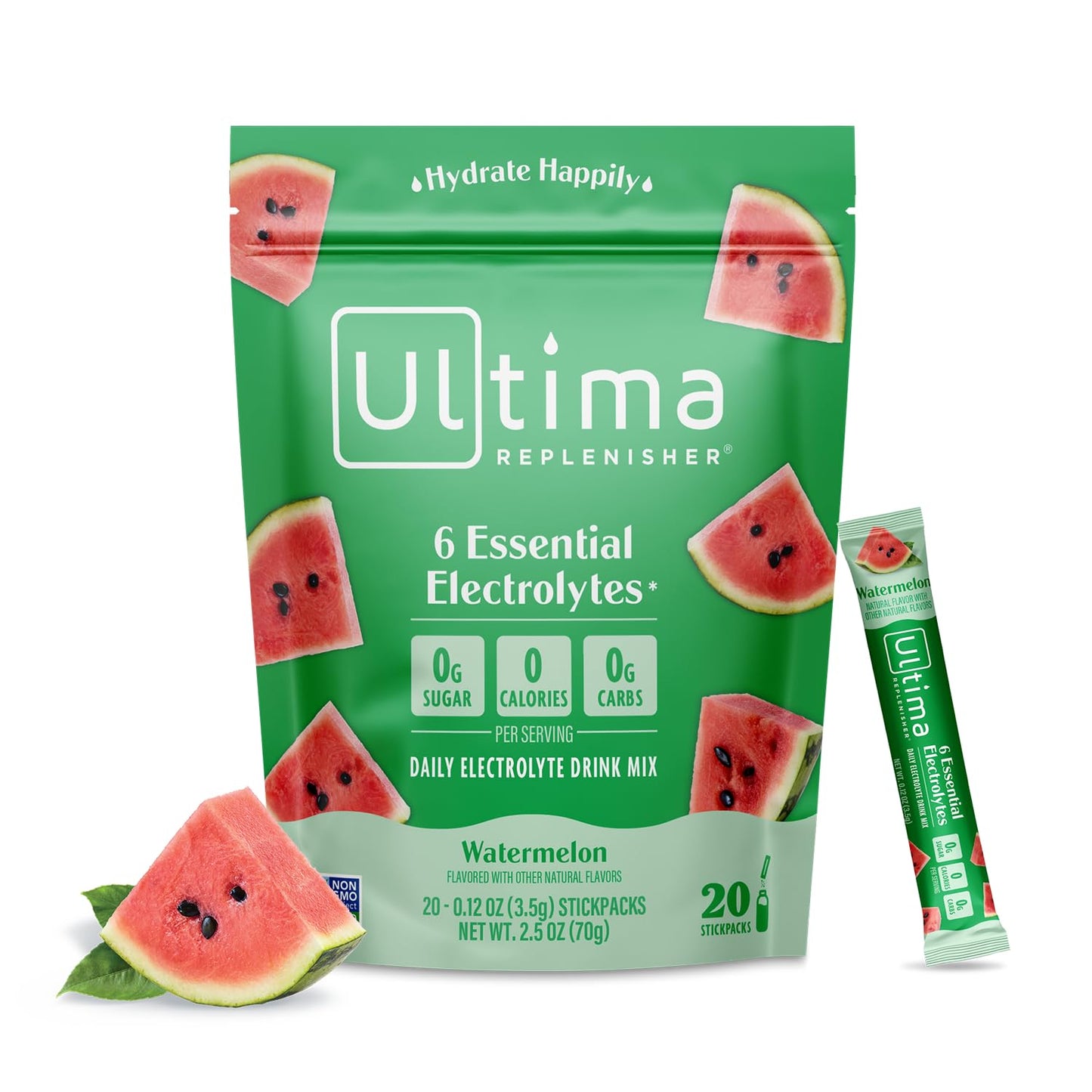 Ultima Replenisher Daily Electrolyte Powder Drink Mix – Tropical Variety, 20 Stickpacks – Hydration Packets with 6 Electrolytes and Minerals – Keto Friendly, Non-GMO and Sugar-Free