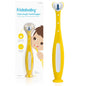 Frida Baby Triple-Angle Toothhugger Training Toddler Toothbrush | Toddler Toothbrush 2 Years and Up, Cleans All Sides at Once | Pink