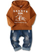 WESIDOM Baby Boy Clothes, Long Sleeve Printing Hoodie With Jeans Pants Outfits Set