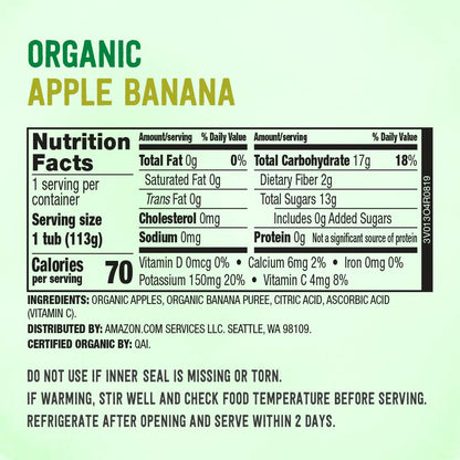 Amazon Brand - Mama Bear Organic Baby Food, Fruit Variety Pack, Apples, Apple Berry Blend, Bananas, Pears, vegetarian, 4 ounce (Pack of 12)