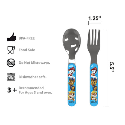 Zak Designs 5-Piece Dinnerware Set, Baby Shark - Durable Plastic & Stainless Steel - Includes Water Bottle, 8-Inch Plate, 6-Inch Bowl, Fork & Spoon - Suitable for Kids Ages 3+