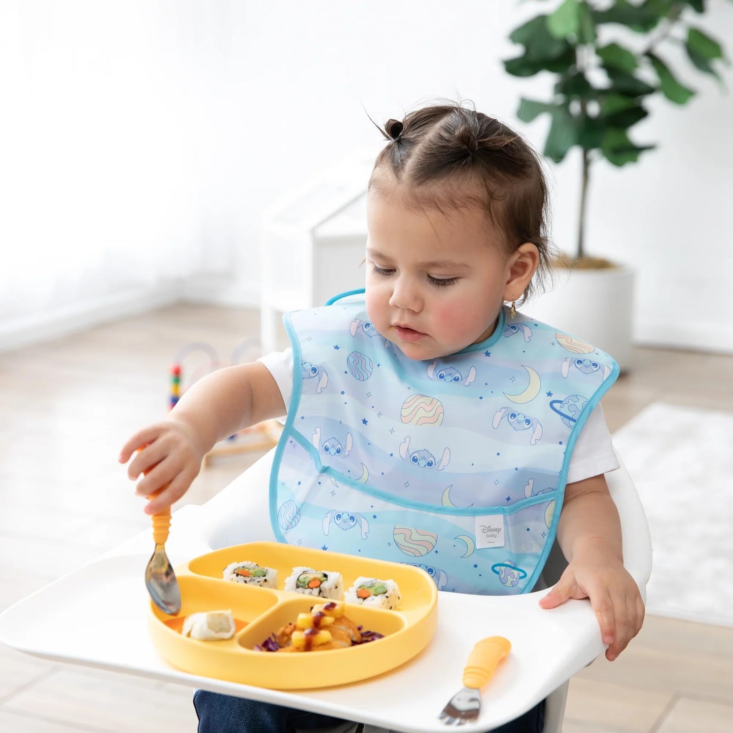 Bumkins Disney Bibs for Girl or Boy, SuperBib Baby and Toddler 6-24 Months, Essential Must Have for Eating, Feeding, Baby Led Weaning, Mess Saving Waterproof Soft Fabric, 3-pk Pooh Bear and Friends