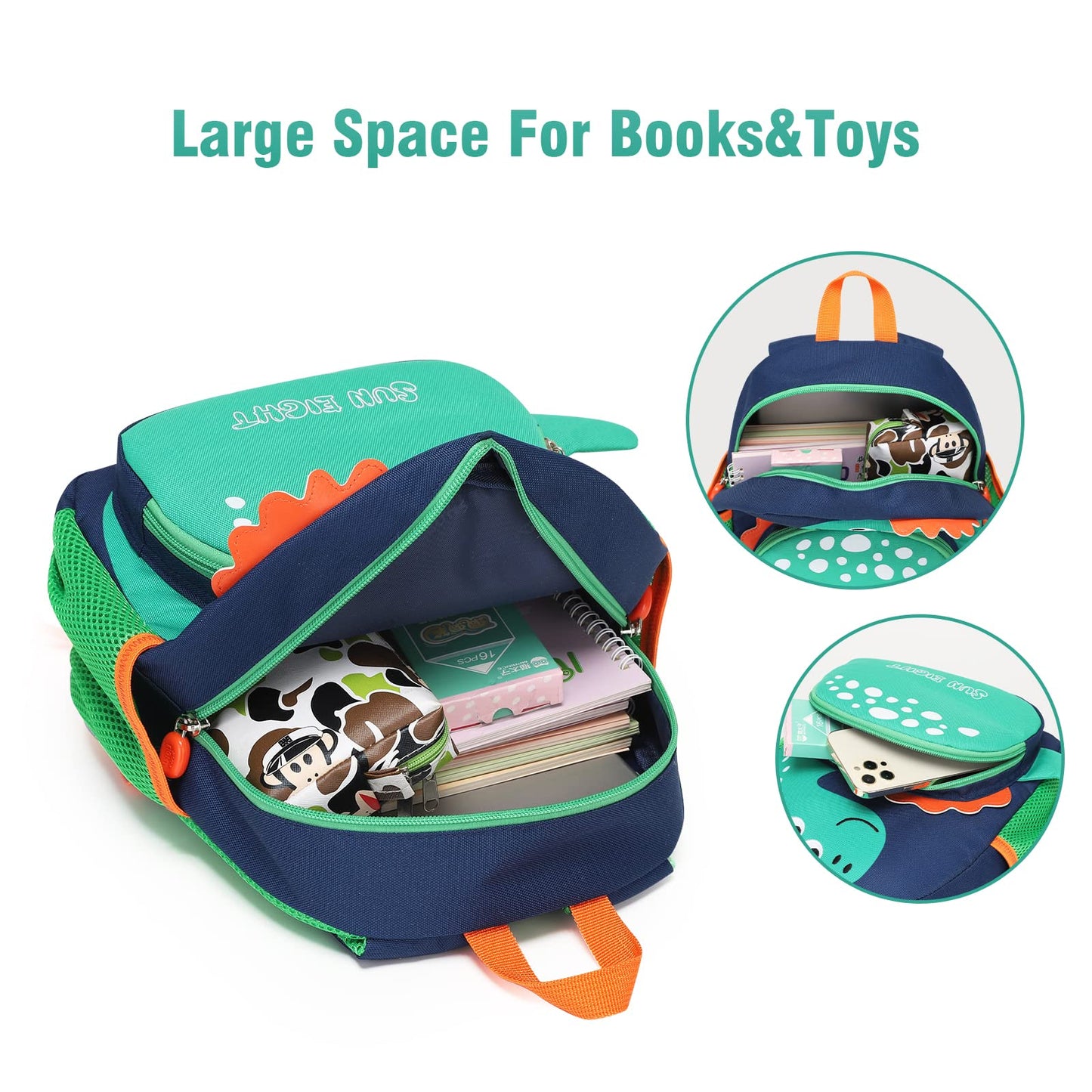SUN EIGHT Preschool Backpack with Anti-Lost Harness Toddler Backpack School Bag 3D Cartoon Lunch Backpack for Toddler Girls 1-4 Years(Butterfly)