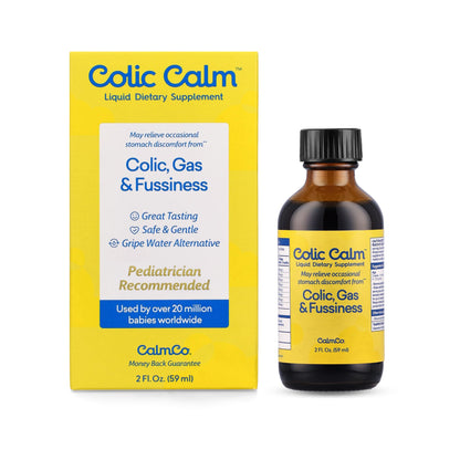 Colic Calm Infant Gripe Water for Colic, Helps Fussiness, Upset Stomach, and Baby Gas Relief, 2 fl oz (Pack of 1)