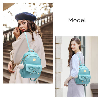 I IHAYNER Girls Bowknot 3-Pieces Fahsion Leather Backpack Backpack Purse for Women Rucksack for Ladies Shoulder Bag