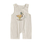 Baby Boy Summer Clothes Sleeveless Embroidery Dinosaur Striped Retro Romper Jumpsuit Smocked Shortall