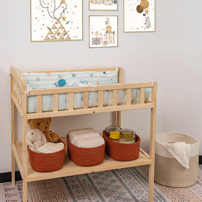 CubesLand Off White Small Storage Baskets for Shelves, Closet Organization Storage Bins Empty Gift Basket Baby Nursery Woven Baskets for Organizing, Rectangular Clothes Closet Shelves Baskets 3 Packs