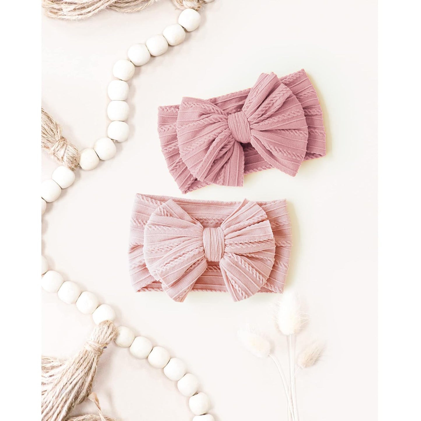 Niceye Handmade Baby Headbands Soft Stretchy Nylon Hair Bands with Bows for Newborn Infant Baby Toddler Girls- Pack of 6