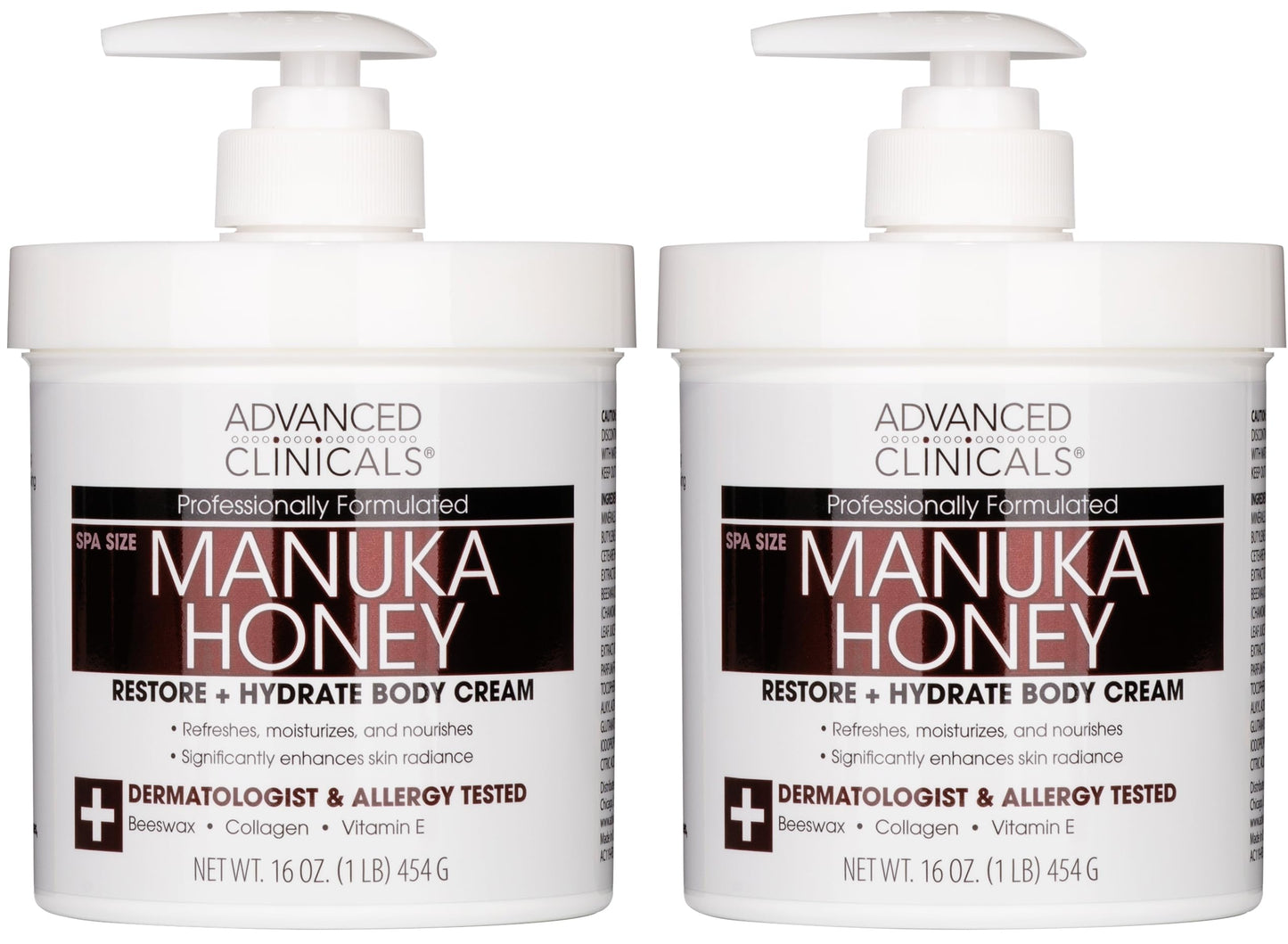 Advanced Clinicals Retinol Body Lotion + Collagen Cream Fragrance Free Face Moisturizer & Body Cream 2pc Skincare Set For Women & Men Helps Reduce Appearance Of Crepey Skin, Wrinkles, & Dry Skin, 2pc