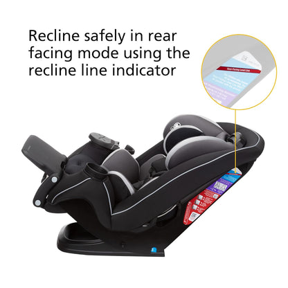Safety 1st Grow and Go All-in-One Slim Convertible Car Seat, Rear Facing, 5-40 lbs, Forward Facing (30–65 lbs), High Back Booster Seat 40-100 pounds, Dunes Edge