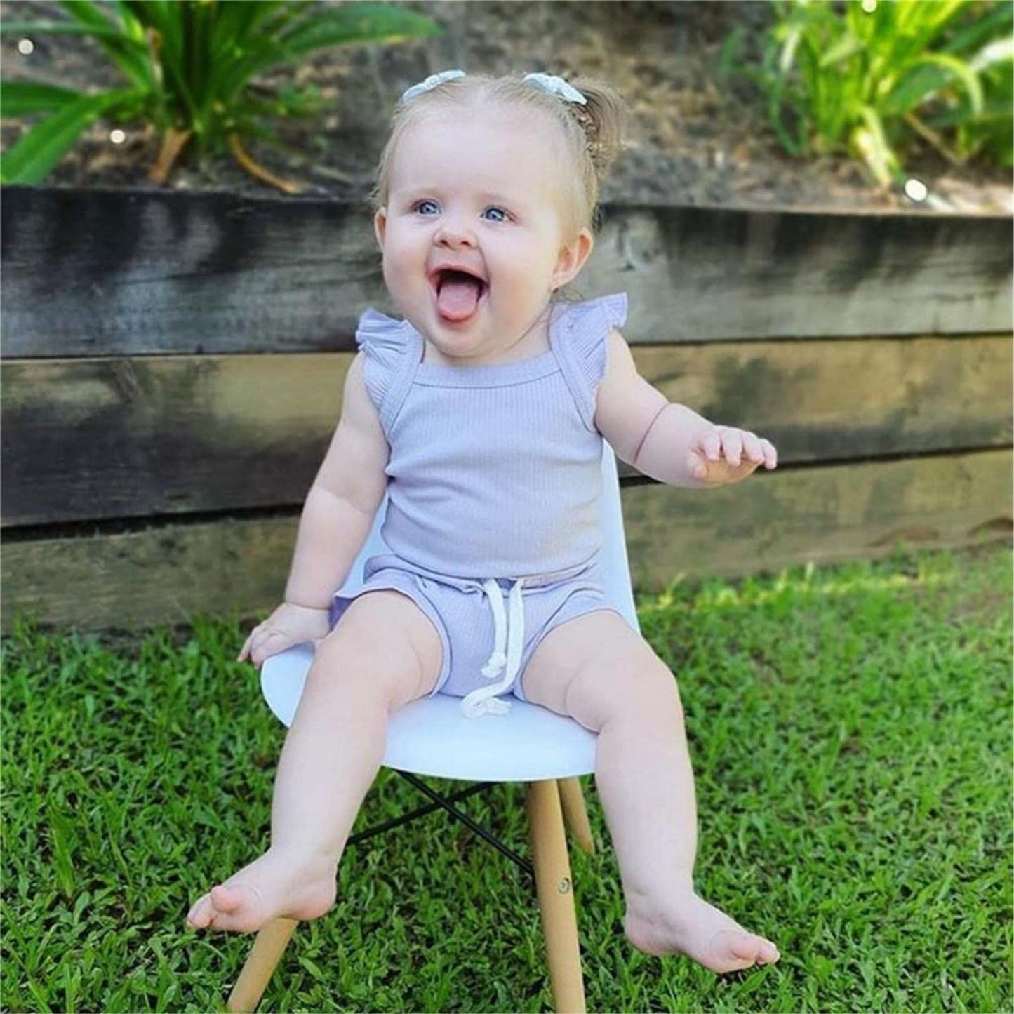Murnouche Newborn Baby Girl Summer Clothes Sleeveless Floral Top Ribbed Shorts Boho Outfit Set