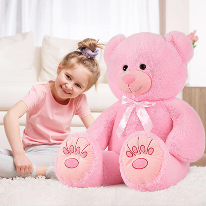 Muiteiur 49 inch Giant Teddy Bear Stuffed Animal, Big Bear Plush with Big Footprint, Great Gift for Party Decorations (Brown)
