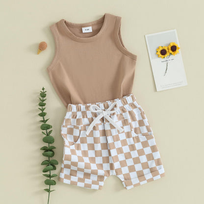 Baby Boy Summer Clothes Striped Tank Tops Camisoles and Shorts Newborn Boys Spring Summer Outfit