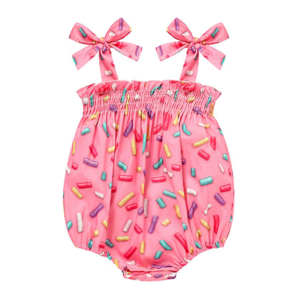 Baby Girl Summer Clothes Newborn Girl Outfits Cute Strap Baby Girl Romper Jumpsuit Infant Floral One Piece Bodysuit
