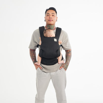 Baby Tula Explore Linen Baby Carrier 7 – 45 lb, Adjustable Newborn to Toddler Carrier, Multiple Ergonomic Positions Front and Back, Breathable and [Natural – Explore + Linen, Ash