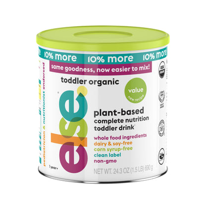 Else Nutrition Toddler Formula 12-36 mo., Plant Based Toddler Nutritional Drink - Soy & Dairy Free, Lactose Free - Complete Baby Formula (12-36 mo.), Protein Powder w/ 20+ Vitamins (22oz, 6-Pack)