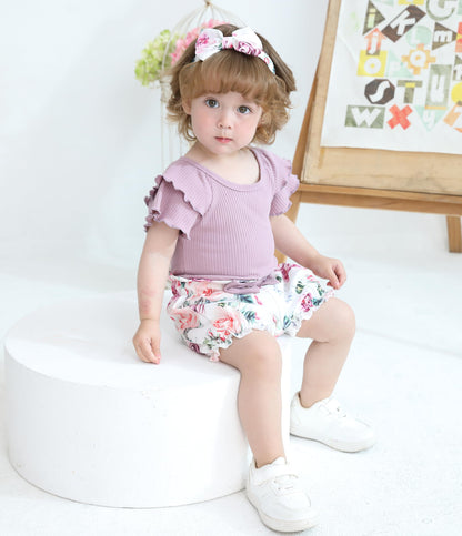 YOUNGER TREE Newborn Infant Baby Girl Clothes Romper Shorts Set Floral Summer Outfits Cute Baby Girl Clothing