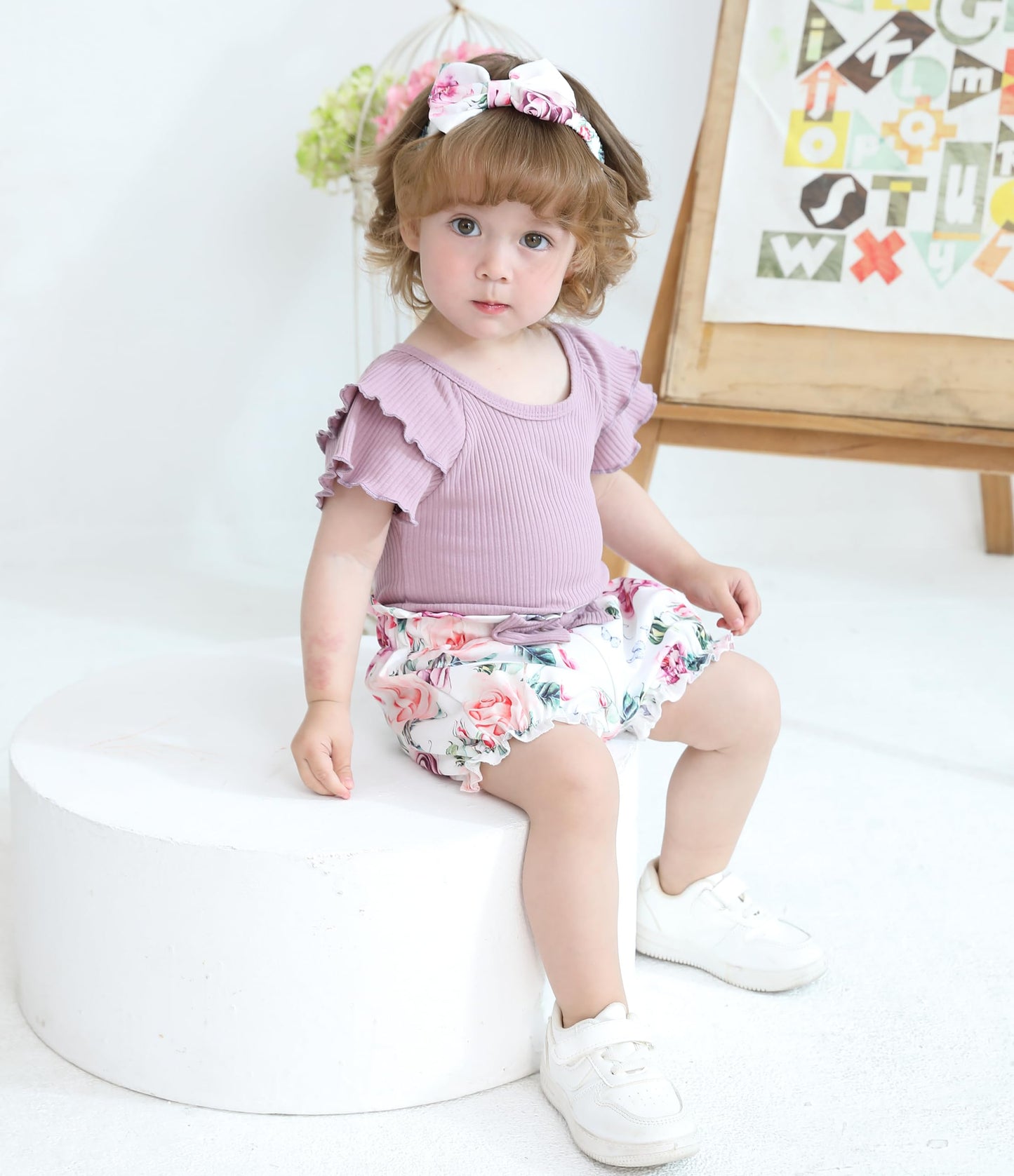 YOUNGER TREE Newborn Infant Baby Girl Clothes Romper Shorts Set Floral Summer Outfits Cute Baby Girl Clothing