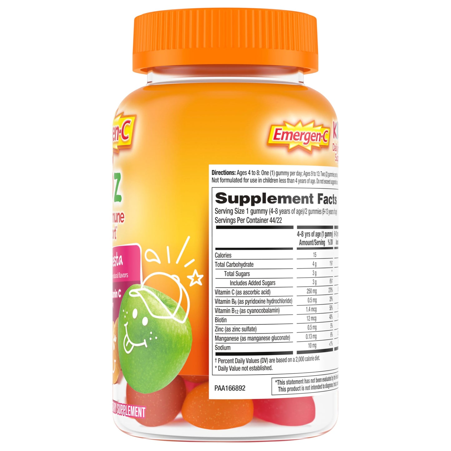 Emergen-C Kidz Daily Immune Support Dietary Supplements, Flavored Gummies with Vitamin C and B Vitamins for Immune Support, Berry Bash - 44 Count