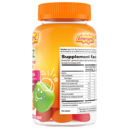 Emergen-C Kidz Daily Immune Support Dietary Supplements, Flavored Gummies with Vitamin C and B Vitamins for Immune Support, Berry Bash - 44 Count