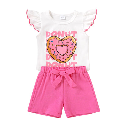 YOUNGER TREE Toddler Baby Girls Clothes Sunflower T-shirt + Bowknot Shorts with Cute Summer Girl Clothes Set