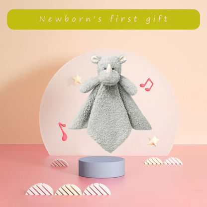 Baby Pink Rhino Soft Stuffed Animal Security Blanket, Plush Rhino Character Lovey Blanket, Baby Shower/Nursery Gift, Newborn Infant Toddler Snuggle Blankie for Boys Girls, 14 Inches