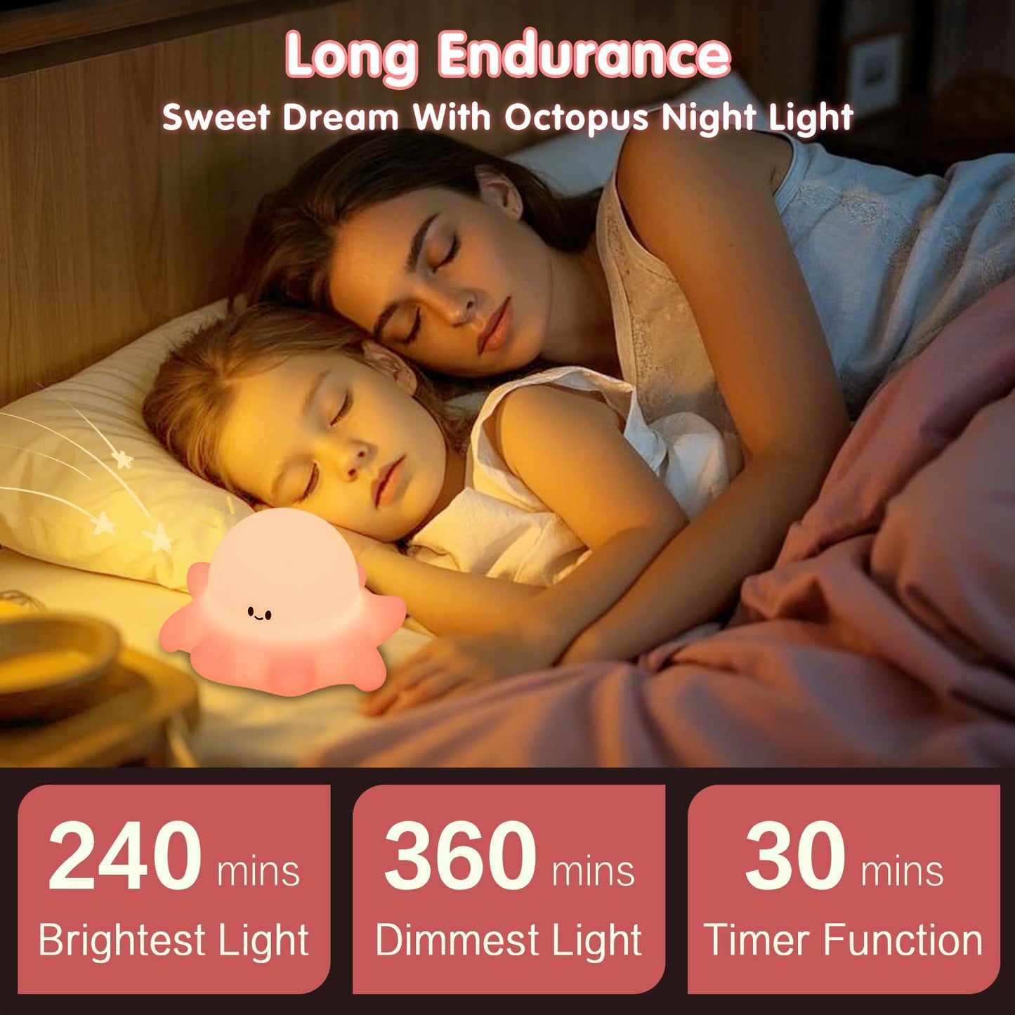 Sweet Heart Elephant Night Light, LED Squishy Novelty Animal Cute Lamp, Food Grade Silicone Nightlight, Dimmable Light Up Elephant Decor for Room College, Boys Girls White Elephant Gifts