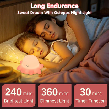 Sweet Heart Elephant Night Light, LED Squishy Novelty Animal Cute Lamp, Food Grade Silicone Nightlight, Dimmable Light Up Elephant Decor for Room College, Boys Girls White Elephant Gifts