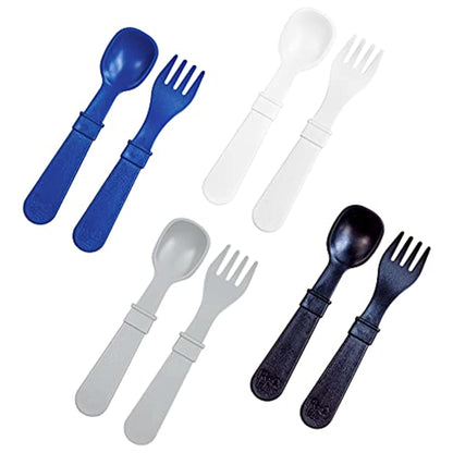 Re-Play Toddler Forks and Spoons Set - 4x4 Utensils Set for Kids - Dishwasher and Microwave Safe - Made in USA - Pack of 8-5.8" x 1.2" x 0.2" - Princess