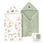 GRSSDER Baby Hooded Towel 2 Pack for Newborn, Super Soft Bath Towels with Original Design, Ultra Absorbent Knit Terry, Large Toddler Towels with Hood for Girls, Shower Gifts for Infant, 34"x 34"