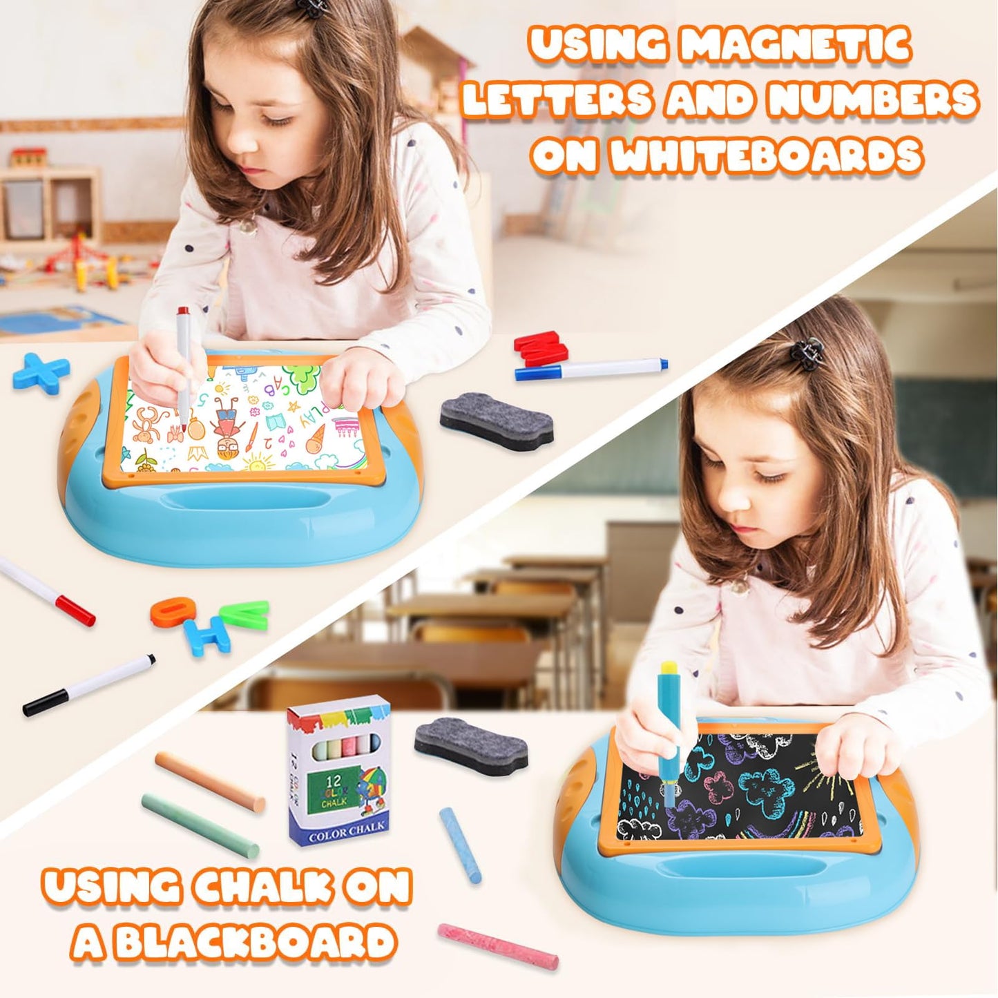 Gift for 1-2 Year Old Girls, Toddler Girl Toys with Magnetic Letters and Numbers, Learning and Educational Toys for 1 2 Year Old, Girls Birthday Christmas Gifts (Unicorn Pink)