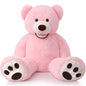 MorisMos Smile Giant Teddy Bear, 51inch Large Stuffed Bears with Big Footprints, Big Stuffed Animals Cuddly Plush Gifts for Girlfriends, Boyfriend, Dark Brown