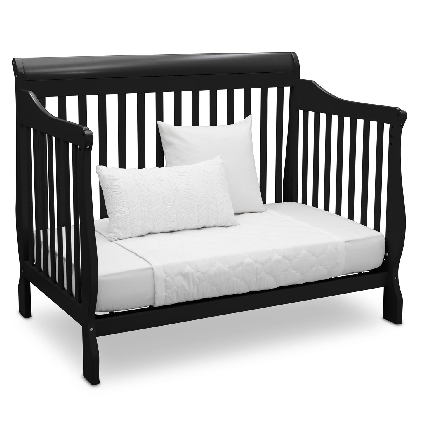 Delta Children Simmons Kids Carter 6-in-1 Convertible Crib - Greenguard Gold Certified, Black Ebony