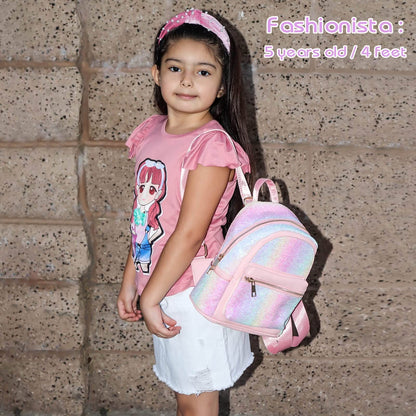 mibasies Mini Backpack for Girls Kids Rainbow Purse Dance Bag for Girls Gifts age 2 3 4 5 6 7 8 yrs