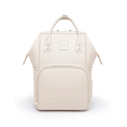HaloVa Diaper Bag, Leather Backpack Eco-Friendly Leather Daddy Mommy Baby Bag with 24L Capacity & Multiple Pockets