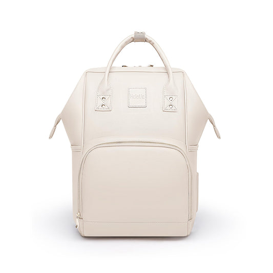 HaloVa Diaper Bag, Leather Backpack Eco-Friendly Leather Daddy Mommy Baby Bag with 24L Capacity & Multiple Pockets