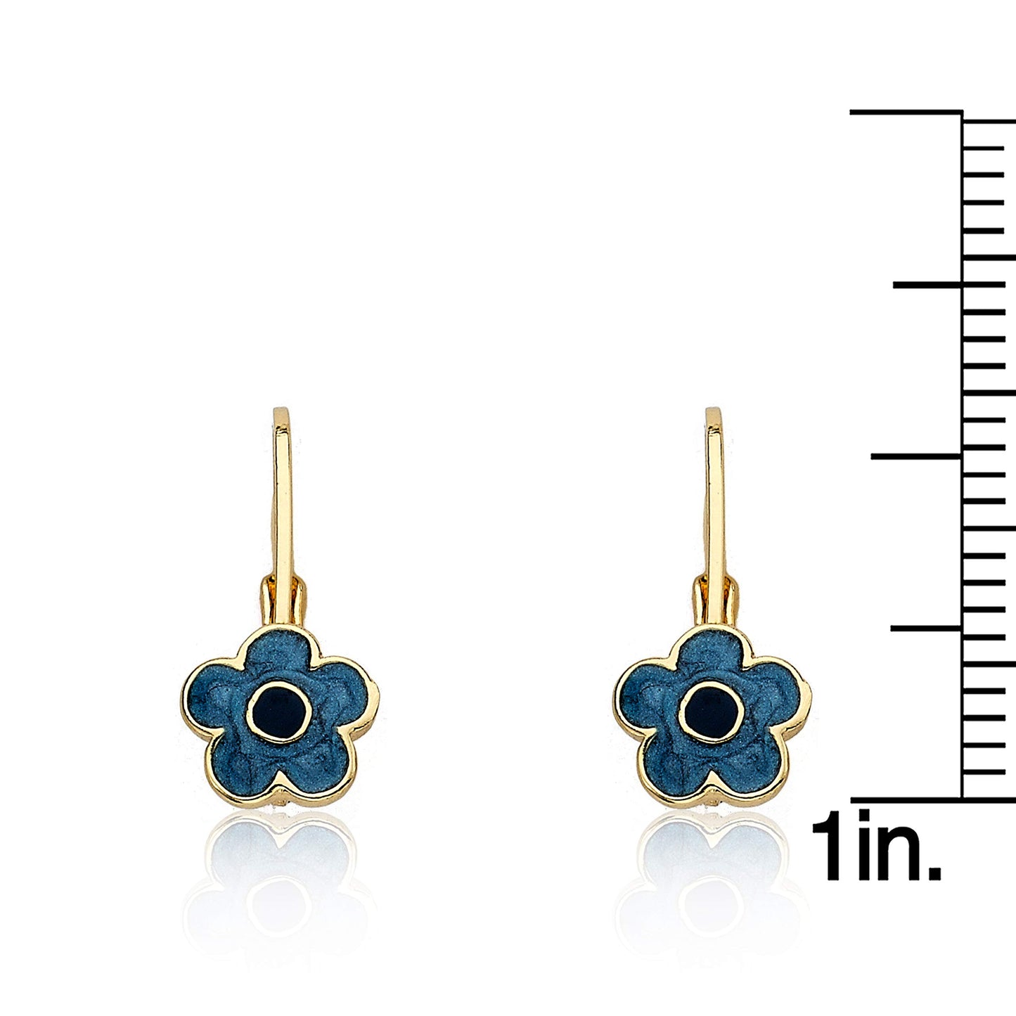 Little Miss Twin Stars Girls Earrings - 14k Gold Plated Flower Leverback Earring - Hypoallergenic and Nickel Free For Sensitive Ear
