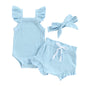 Murnouche Newborn Baby Girl Summer Clothes Sleeveless Floral Top Ribbed Shorts Boho Outfit Set