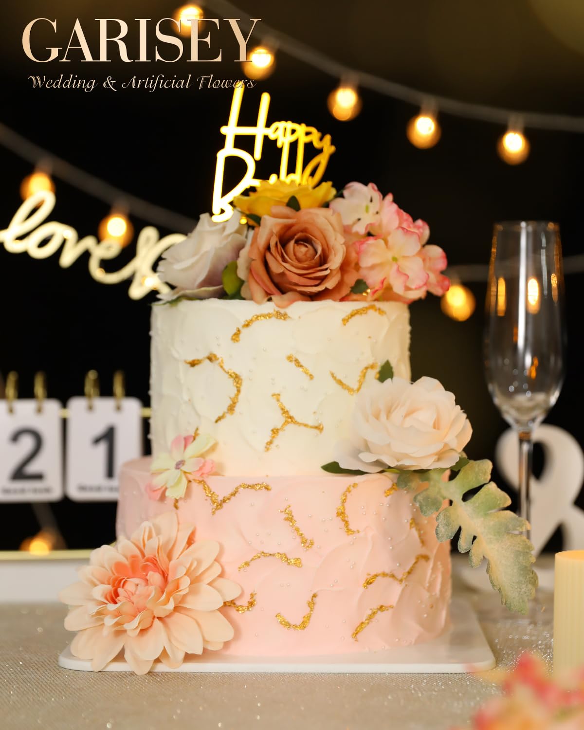 Artificial Flowers Combo for DIY Wedding Bouquets Combo Centerpieces Arrangements Party Bridal Baby Shower Home Decorations-Blush Pink