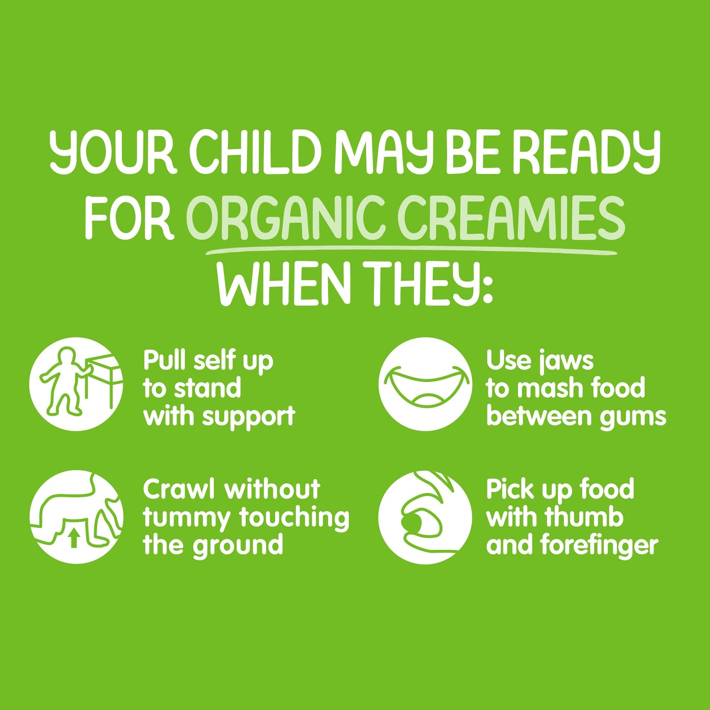 Happy Baby Organics Creamies Freeze-Dried Veggie & Fruit Snacks with Coconut Milk, Apple Spinach Pea & Kiwi