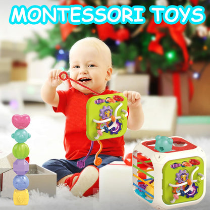 MINGKIDS Montessori Toys for 1 Year Old, Toy 6 Pc Multi Sensory Shape, Toddler Developmental Learning Toys Birthday Gifts, Baby Toys 12 Month