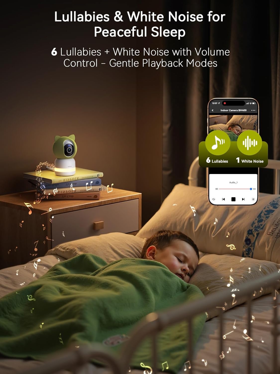 2K 4MP UHD Smart WiFi Baby Monitor PTZ Indoor Camera for Home Security, Pet Camera w/Motion Detect Auto Tracking, Real-Time Alerts, 2-Way Audio, Night Vision w/Light, Cloud & Micro SD Card Storage