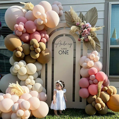 White Sand Gold Balloons Set, 12 Inch Double Stuffed Blush Beige Boho Party Balloons with Metallic Chrome Gold Neutral Cream Nude Latex Balloon for Birthday Baby Bridal Shower Wedding Party Decoration