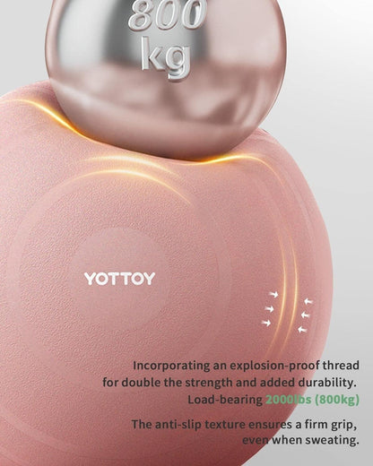 YOTTOY Anti-Burst Exercise Ball for Working Out, Yoga & Pregnancy, Extra Thick Workout Ball for Physical Therapy & Fitness