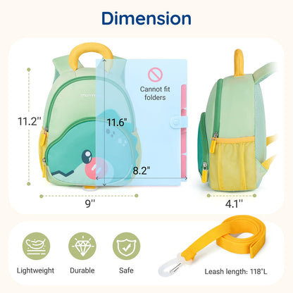 mommore Toddler Backpack for Girls 2-4 Cute 3D Kids Backpack Butterfly Small Pre-K Backpacks Water-Resistant for Preschool Kindergarten with Toddler Leash, Chest Buckle